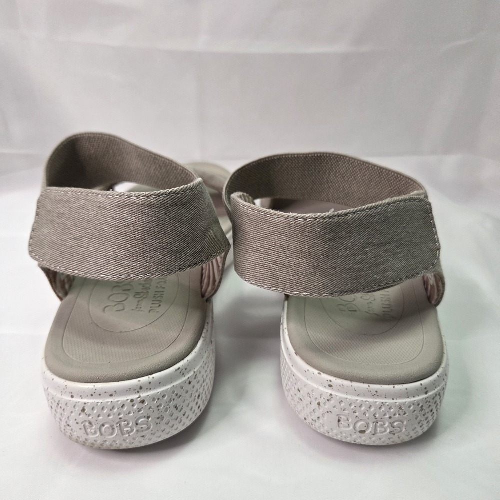 Skechers Bobs Summer Skipper Optical Chill Plush Foam Sandal Taupe Sz 9 Comfort - Picture 3 of 8